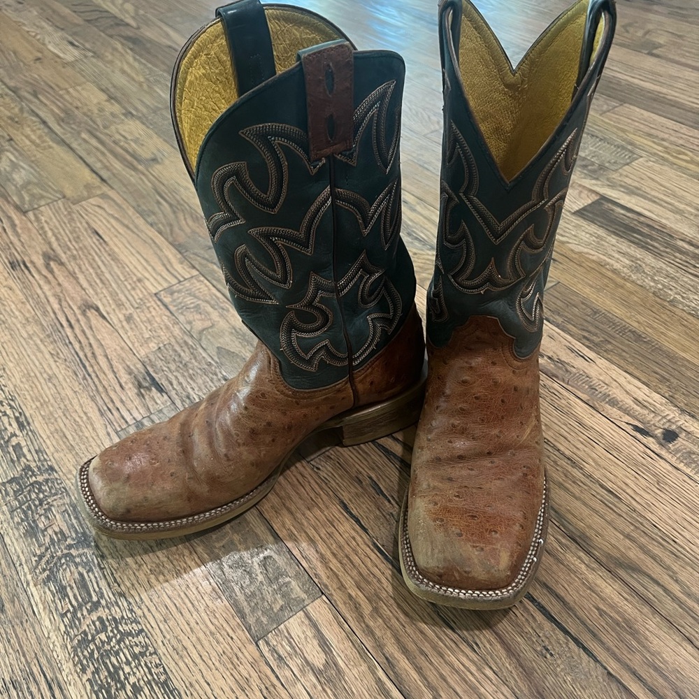 Men's Brown and Teel Cowboy Boots